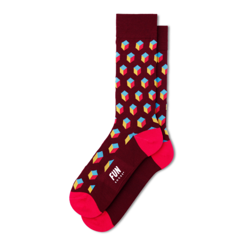 Men's 3D Geo Block Dress Socks