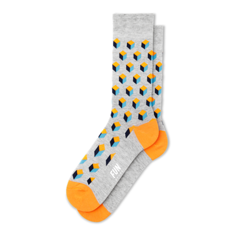 Men's 3D Geo Block Dress Socks